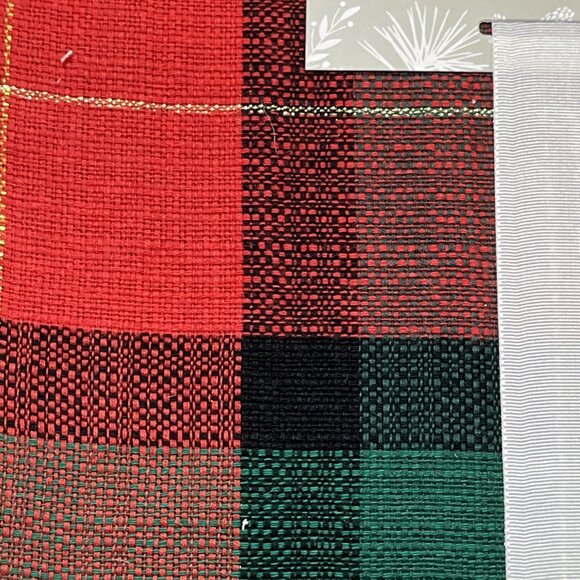 Rachel Ashwell The Farmhouse Tablecloth Red Green Plaid Oblong 60x84 Holiday - Picture 5 of 6